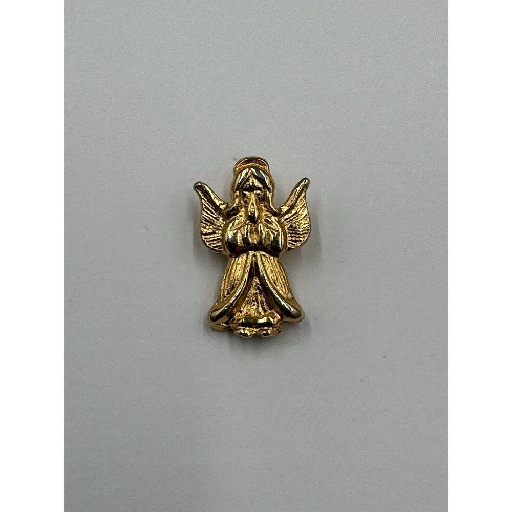 Gold Colored Praying Angel W/ Halo Religious Lapel Pin
